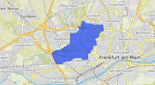Bodenrichtwertkarte Frankfurt am Main Bockenheim